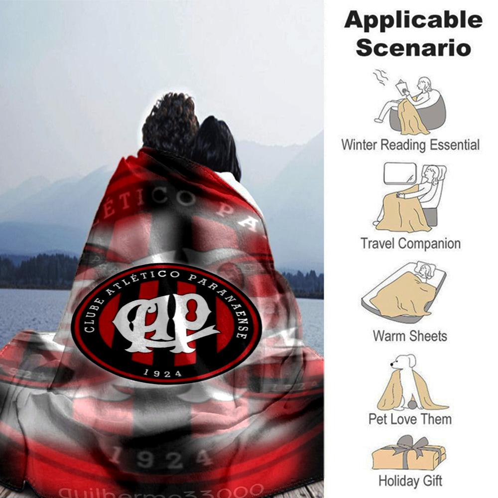 Clube Atlético Paranaense Print Flannel Blanket High Quality Warm Comfortable Cover for All Seasons Perfect for Gifts Home Decor