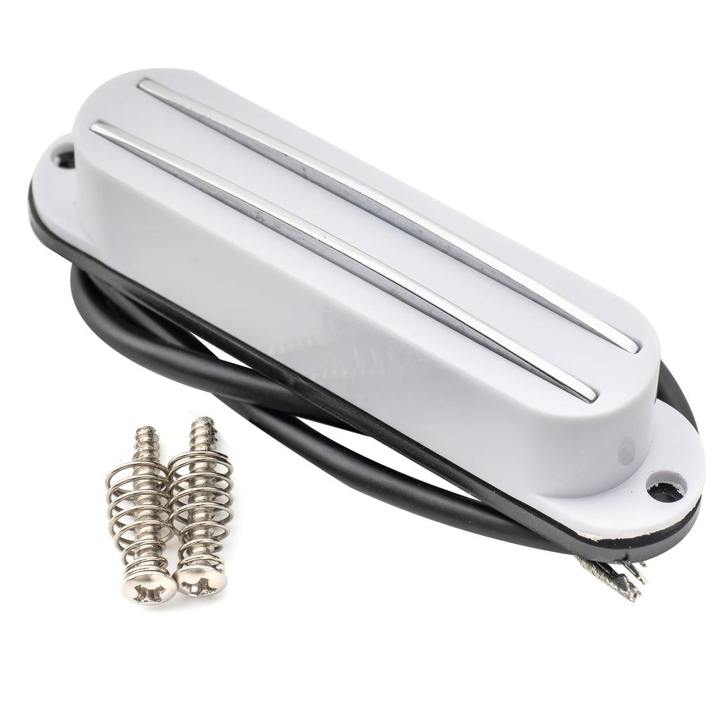 Musiclily HOT RAILS ST Guitar Single-Size Humbucker Pickup for Fender Squier Strat Electric Guitar, White