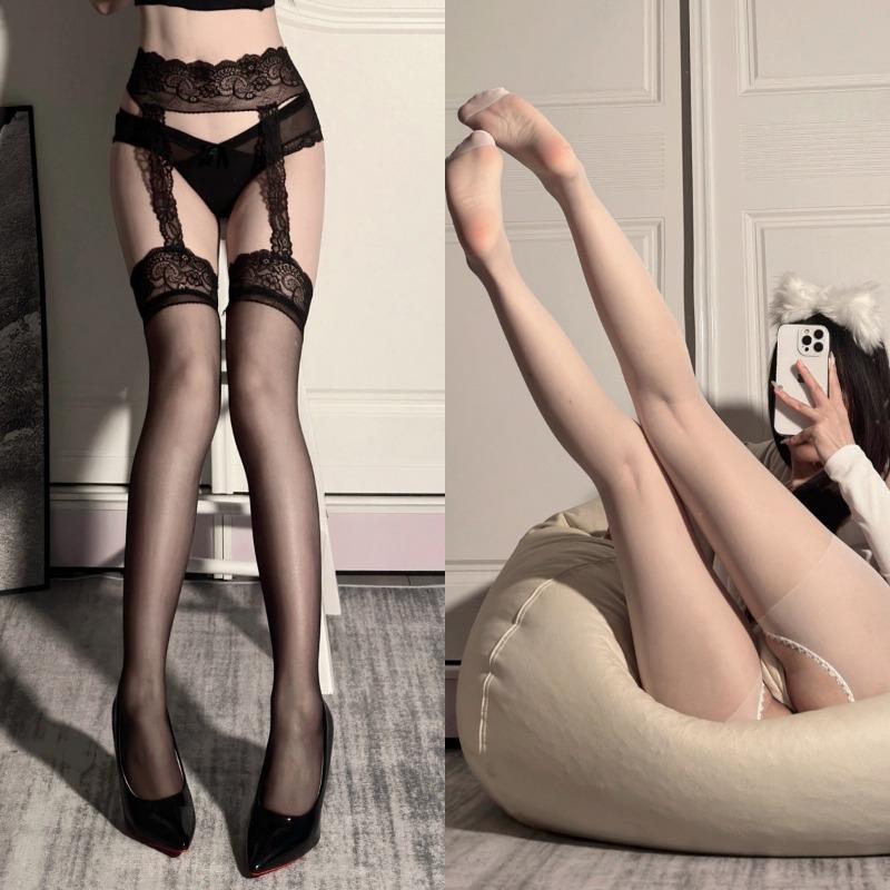 Сексуальное белье, сексуальные кружевные подвязки, интегрированные чулки, соблазнительное сращивание со ступнями, бесплатные чулки, чистая страсть