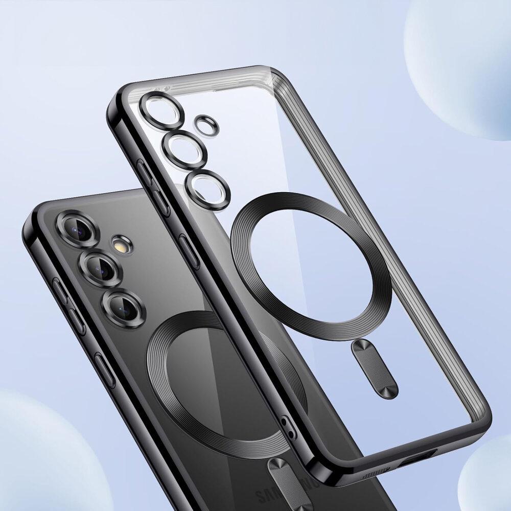 Case for Samsung Galaxy S24+ Plus, Electro MagSafe, black + Glass screen protector