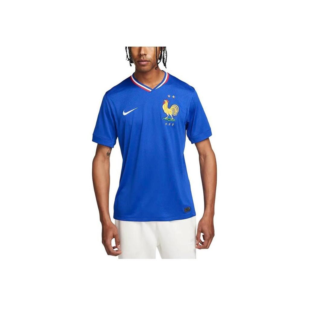 Nike FFF 2024/25 Стадионная домашняя мужская футбольная майка Dri-FIT Синяя FJ1259-452