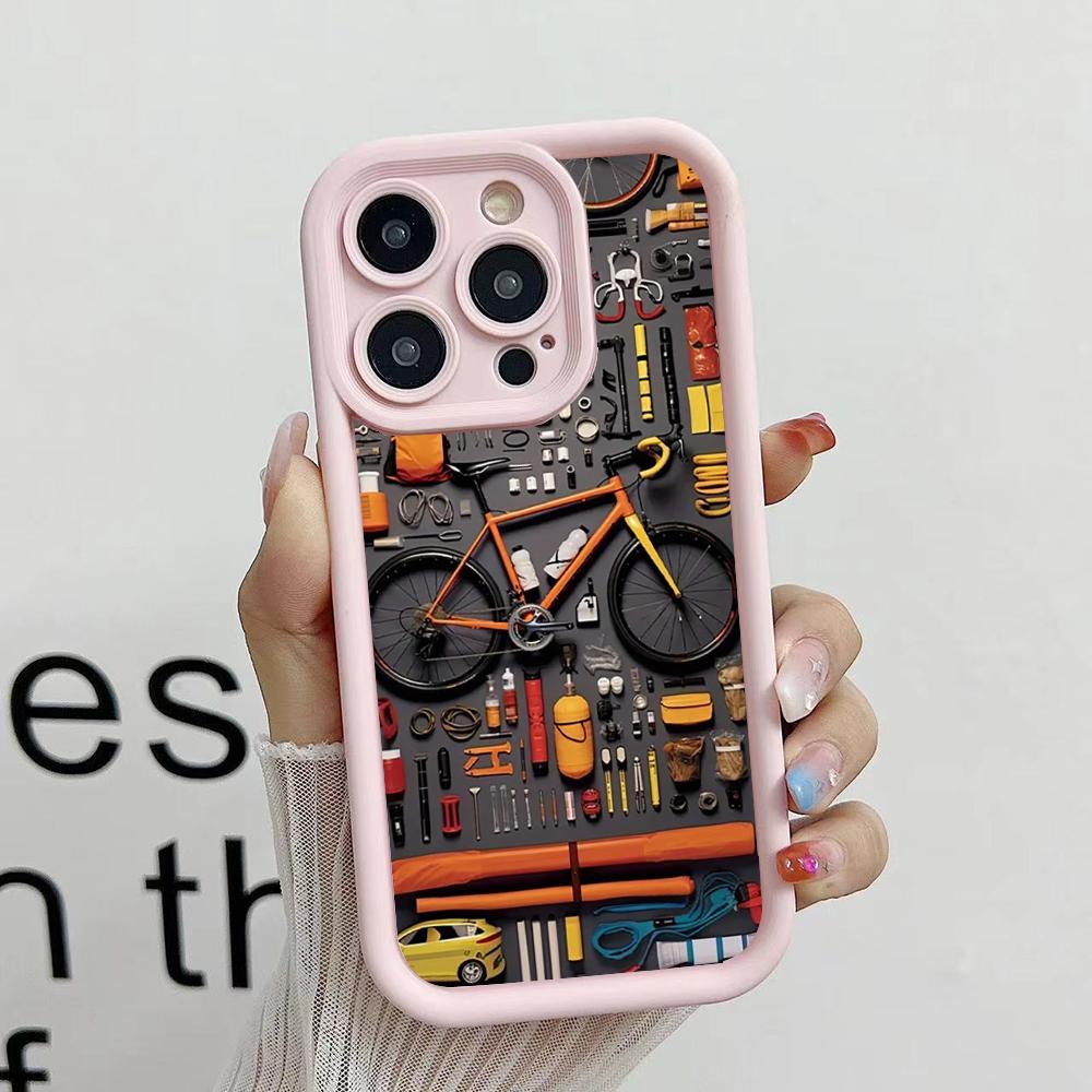 Разборный чехол для телефона с рисунком велосипеда для iPhone 17 16 15 14 13 12 11 Pro/Max/Plus противоударная задняя крышка