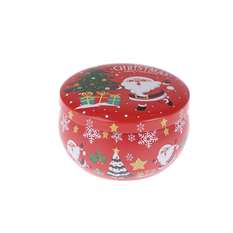 1Pcs Christmas Gift Box Metal Tin Candy Cookie Packaging Box Containers Kids New Year Gift Decor Xmas Party Supplies Navidad