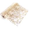 Zayookey Polyester Table Runner with Openwork Design, Nordic Style, Elegant, Simple, and Stylish, Modern Interior Table Decoration, Gold and Champagne