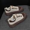 2025 весна маленькие белые туфли новая корейская версия ins женские студенческие туфли для увеличения роста на платформе спортивные туфли для доски повседневная обувь женская Q2002