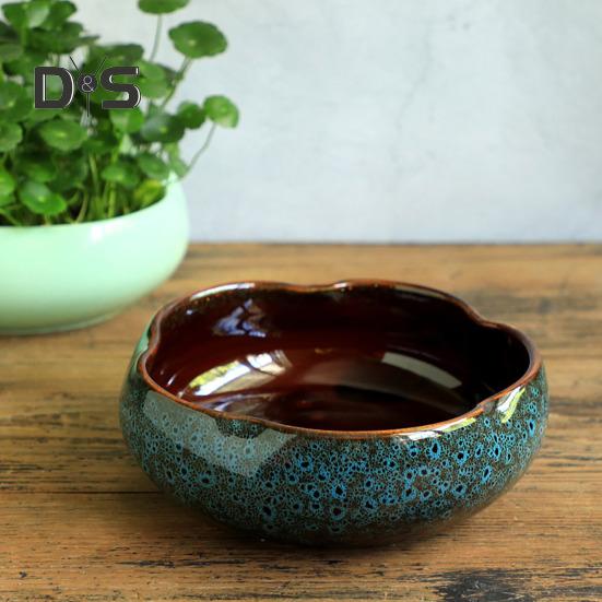 Кашпо для лотоса с большим отверстием, керамический цветочный горшок для лотоса, глазурованная чаша для золотых рыбок, чаша для бонсай, горшок для лотоса для гидропонных растений, нарцисс