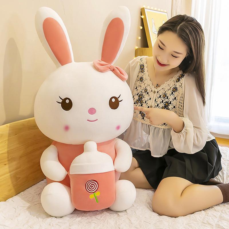 Детская бутылочка Кролик Плюшевая игрушка Милый мультяшный Ребенок Девочка Спящий Подарок Компаньон
