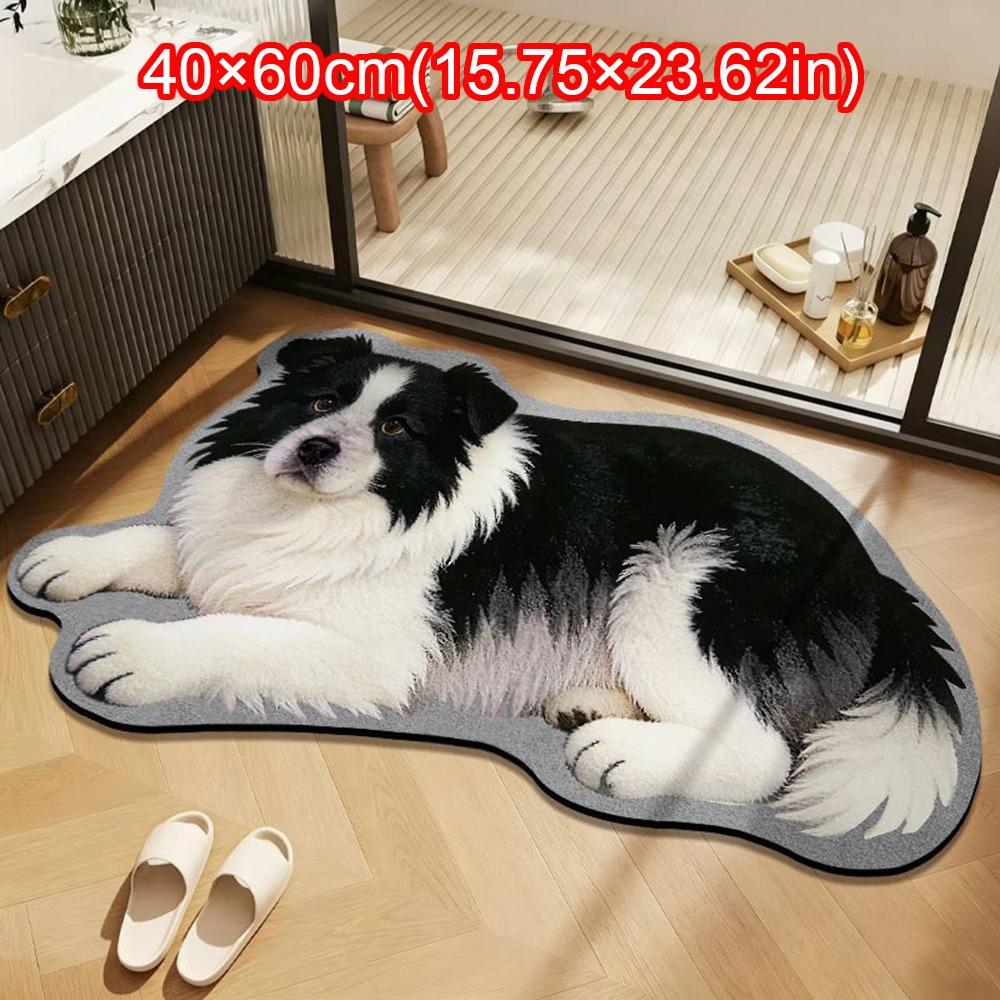 Special-shaped Puppy Print Rug Decorative Carpet Animal Floor Mat Dog Shaped Rug Bathroom Floor