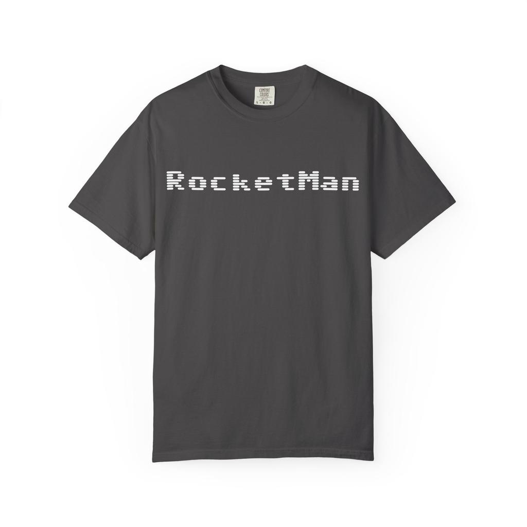 RocketMan pixel text T-Shirt | Retro gaming typography