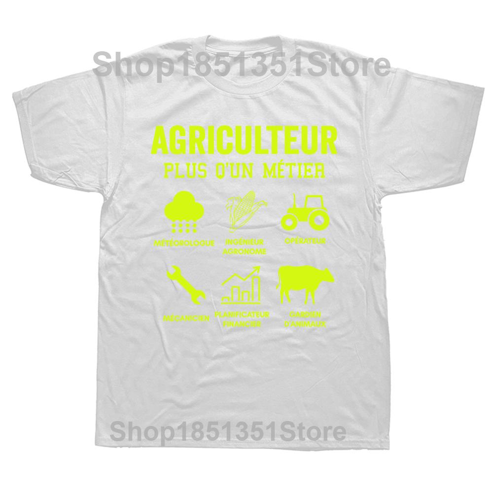 Novelty Humorous Farmer Agricultural T Shirts France Cotton Streetwear Short Sleeve Gift Tractor Driver Farming Cows Tshirt