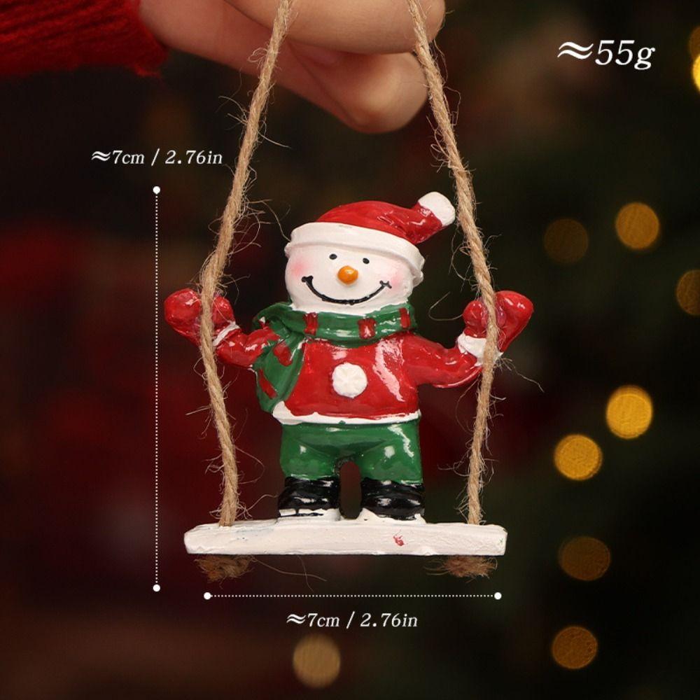 Santa Clasu Christmas Hanging Decoration Nordic Style Iron Material Xmas Tree Pendant Exquisite Creative Christmas Ornament