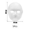 5Pcs Blank Surface DIY Full Face Masks White Paintable Craft Masks Paper Mache Masks  for Cosplay