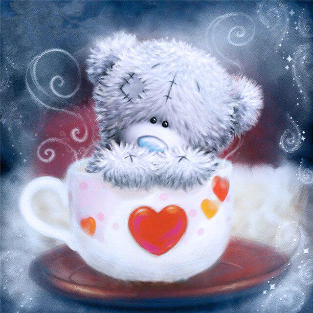 Алмазная картина Мультфильм Медведь 5D Вышивка Крестом Набор Изображение Горный Хрусталь