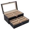 Black Eyeglass Sunglasses Sunglasses Eyeglass Storage Holds 12 Pairs Case, Case, Storage, Box, Two-Tier,