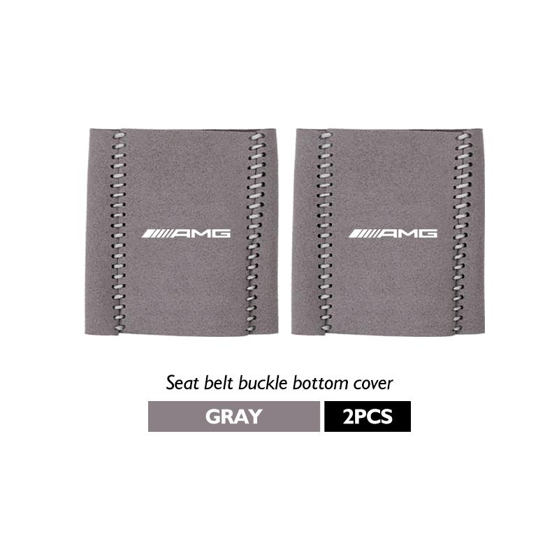 ECLD4 2PCS Car Seat Belt Anti Scratch Buckle Protector Cover Accessories For Mercedes Benz AMG C180 C300 W124 W176 W177 C200 C260 GLC