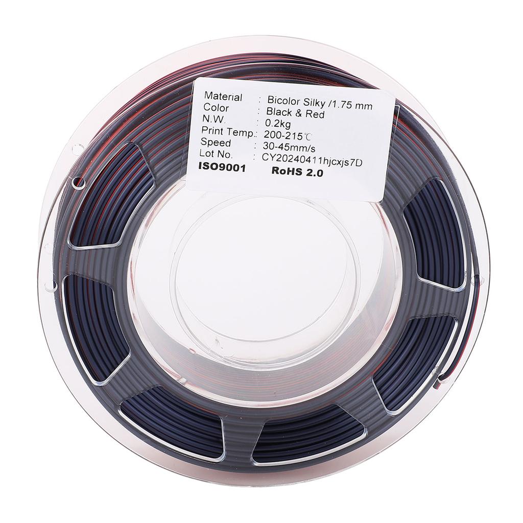 3D Printer PLA Filament 1.75mm Spool Bundle 200g Printing Consumable Silk Black Red