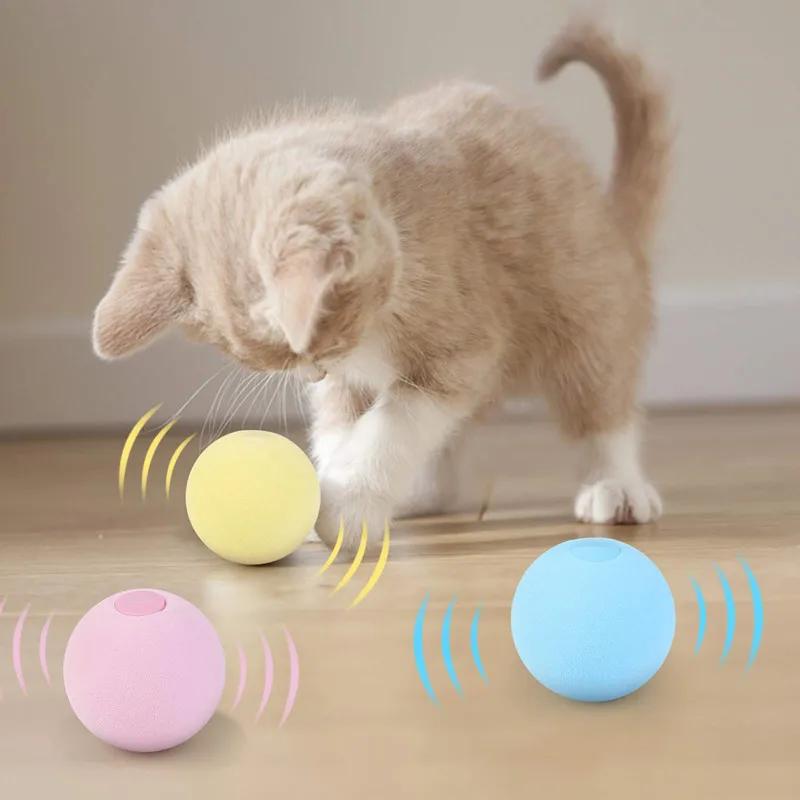 Умные игрушки для кошек Интерактивный мячик Кошачья мята Игрушка для дрессировки кошек Мяч для игр с питомцами Пищащие принадлежности для питомцев Товары Игрушка для кошек