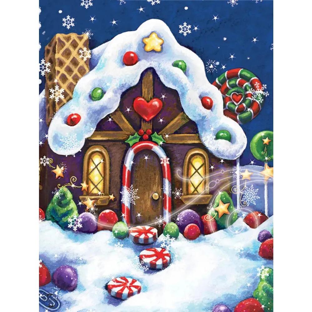 Алмазная картина, полная дрель, конфетный дом, круглая алмазная живопись, ручная работа, искусство, птица, сделай сам, алмазная мозаика, картина, украшение дома