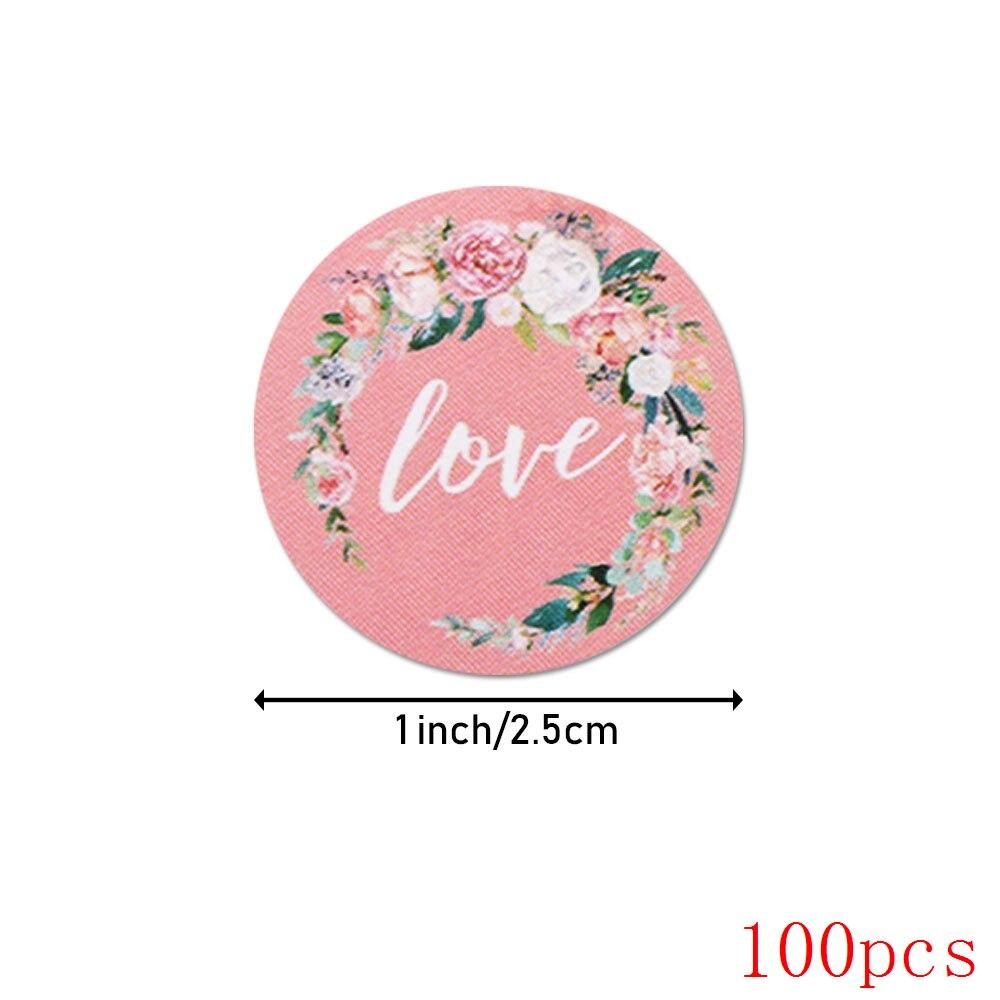 50-500pcs 1 Inch Flower Thank You Stickers Seal Label Handmade Stickers Scrapbooking for Gift Envelope Seals Stickers