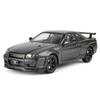 1/24-scale Nissan GTR-R34 Carbon Fiber Version Car Model, Simulated Sound and Light, Tire Shock Absorption, Collectible Ornament Gifts