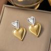 Elegant Retro Stainless Steel Earrings with Exaggerated Design for Women