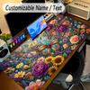 Floral Garden Theme Personalized Mouse Pad Custom Name Text Non Slip Desk Pad For Laptop Office Desktop