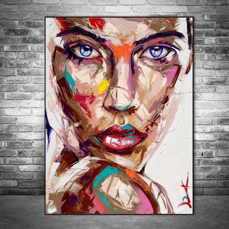 Abstract Woman Face Canvas Paintings On the Wall Art Posters And Print Large Size Modern Woman Art Picture Home Wall Decoration
