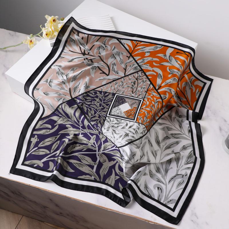 Шелковый женский квадратный шарф - Китайский стиль платок на голову для весны, лета, осени - Защита шеи и согревающий - Элегантный тонкий стиль для мамы