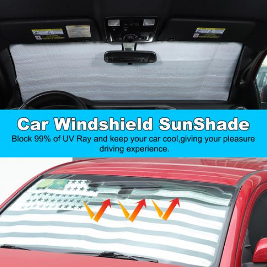 US Flag Car Sun Shade Windshield Window Sunshade Cover For Toyota Tacoma 2016-22