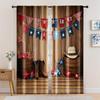 2pc, Curtain Western Cowboy Birthday Background Rustic Western Cowboy Background Red Bandana and Rustic Birthday Party