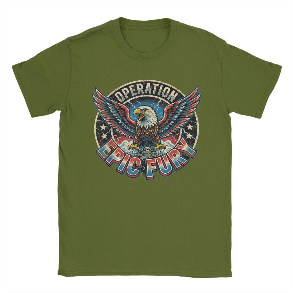 Operation Epic Fury American Flag T Shirts Unisexs 100 Cotton Creative TShirts Round Neck Tee Shirt Short Sleeve Tops