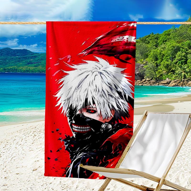 Tokyo Ghoul Kaneki's Struggle Microfiber Beach Towel, Lightweight And Quick-Dry, for Summer Travel, Beach Essential, Swimming Pool Outdoor