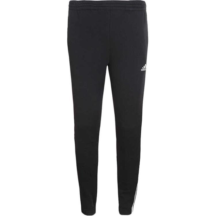 adidas Спортивные брюки в ретро-стиле из вязаной ткани с флисовой подкладкой и манжетами Мужские черные BR4083
