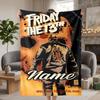 Friday the 13th Custom Flannel Blankets Soft Warm Cozy Throws for Home Decor Holiday Gifts