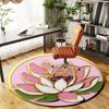 1pc Lotus Flower Round Chair mat office Area Rug - Non-Slip, Floor Mat for Office, Bedroom, Ideal home decor gift p0105069