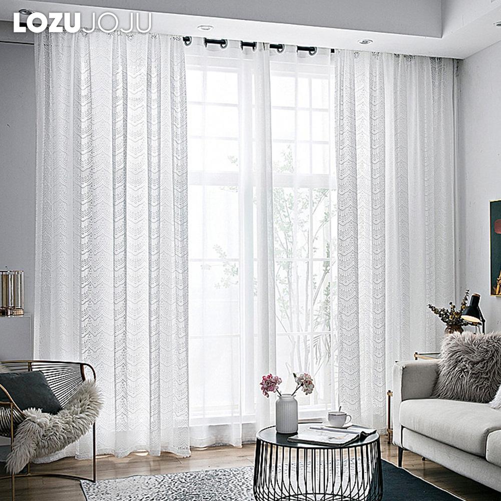 1 шт. LOZUJOJU 10-20% затемнение французский стиль простой романтический кружевной основы вязаный чистый белый газовый занавес для гостиной спальни балкона домашний декор