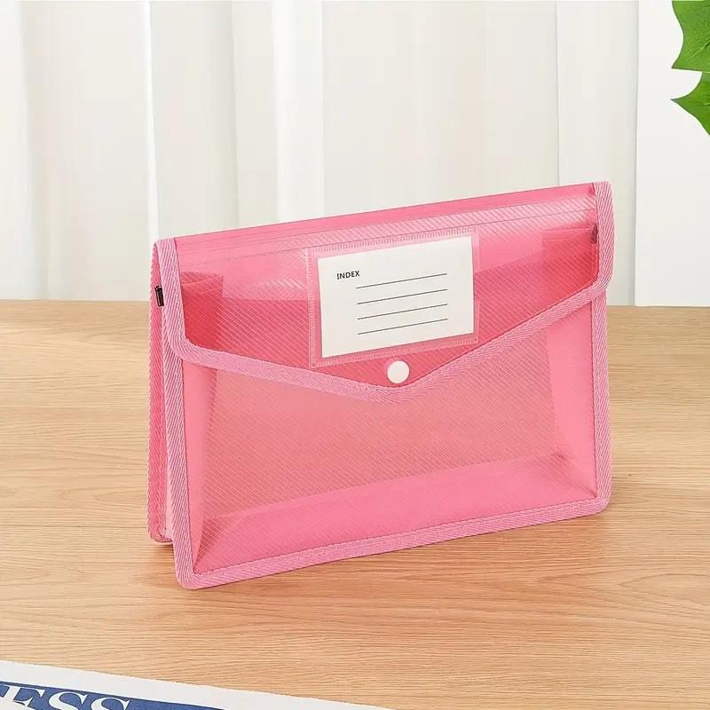 Прозрачная водонепроницаемая папка-конверт формата А4 на кнопке - Черная папка для документов