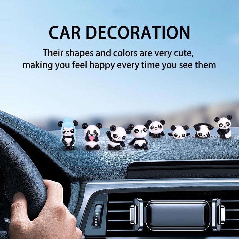 Украшение для салона автомобиля в виде куклы-панды, симпатичное украшение в виде панды, игрушка-панда, 8 шт., маленькая кукла-панда, отправка 20 бесследных клеев для приборной панели стола