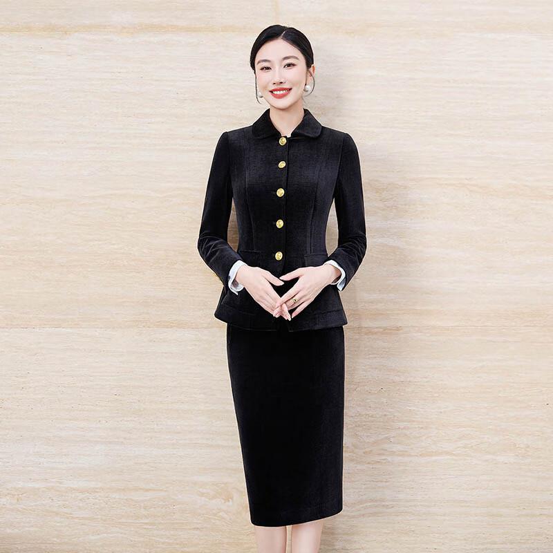 Женский вельветовый профессиональный блейзер и юбка