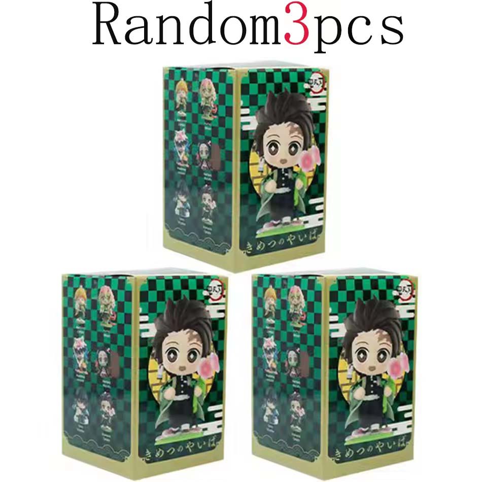 Продано 1-12 шт. Аниме Клинок, рассекающий демонов Модель Танджиро Камадо Незуко мультяшная фигурка ПВХ модель украшение детский Рождество Хэллоуин подарок