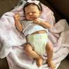 48cm Cloth Body Reborn Dolls Pascale Close Eyes Sleeping Newborn Babies Doll Full Vinyl Boy and Girl Simulation Baby Dolls for Kids Birthday Xmas Gift