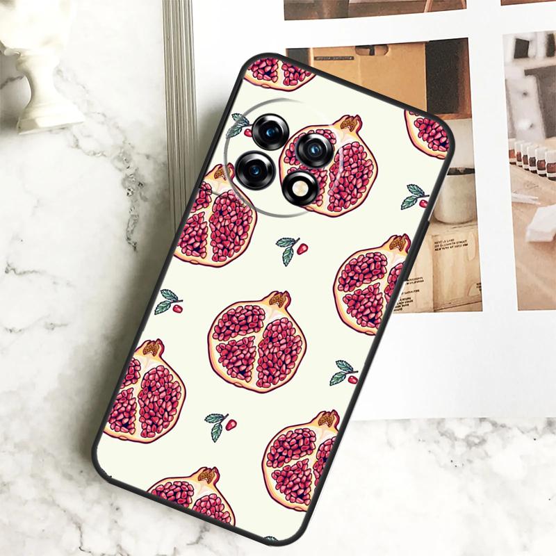 tropical pomegranate pattern Case For OnePlus 12R 12 11 9 10 Pro 10R 9R 8T 10T Nord CE 2 3 Lite 2T N10 N20 N30 CE4 Cover