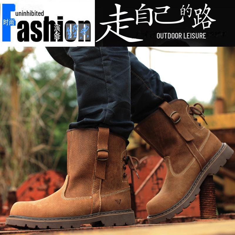 Специальное предложение: Короткие ботинки из натуральной кожи — унисекс, ретро-стиль для верховой езды и Мартина, дышащие и модные