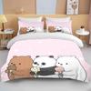 Cartoon Cute Bear Microfibre Bedding Sets,Children'sBirthday Gift with Zip Room Decor Teenagers Adult Duvet Cover