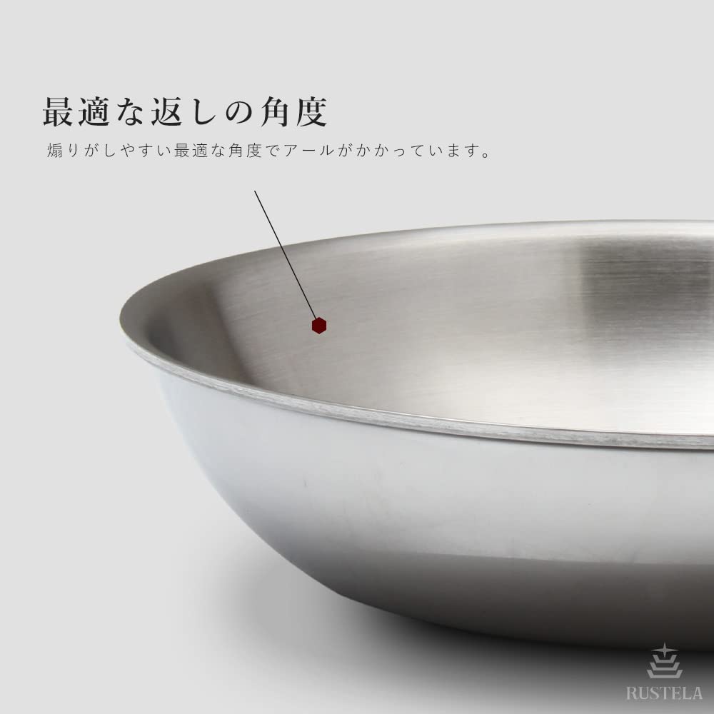 Сковорода RUSTELA Commercial из нержавеющей стали IH, пригодная для мытья в посудомоечной машине, 20 см, 3-слойная структура, совместима,