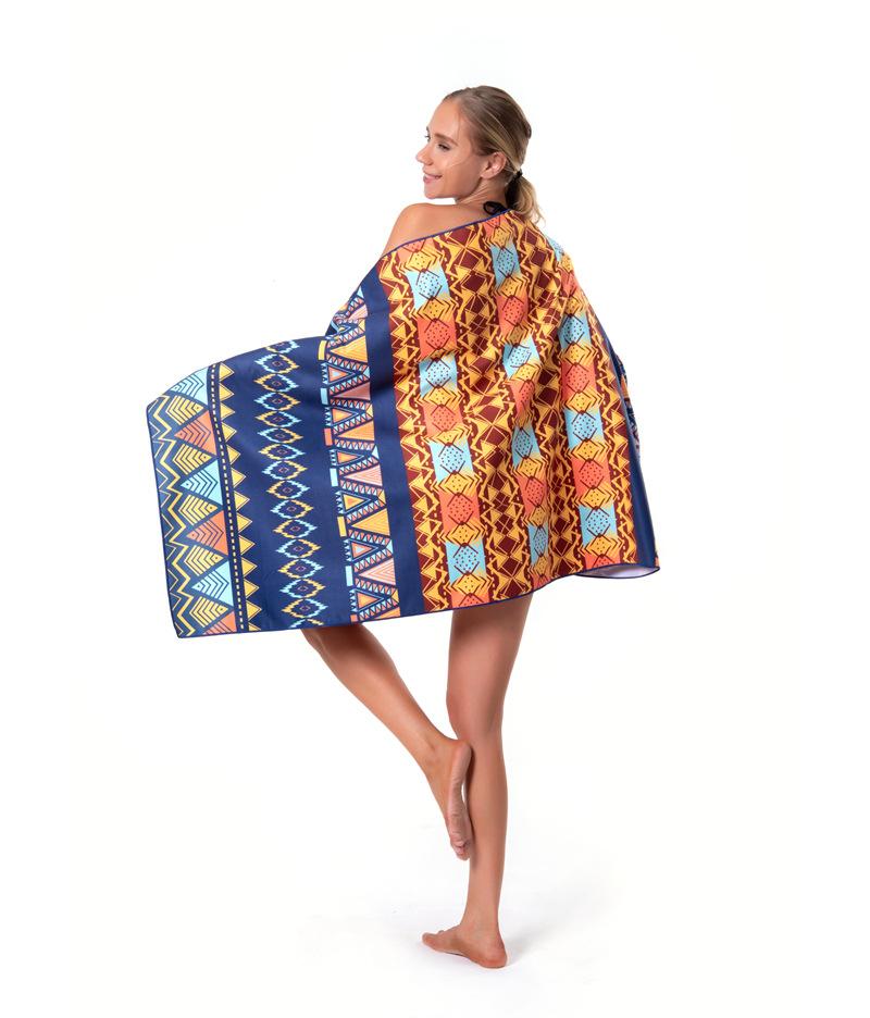 Microfiber absorbent quick-drying double-sided velvet beach towel, bath towel beach towel