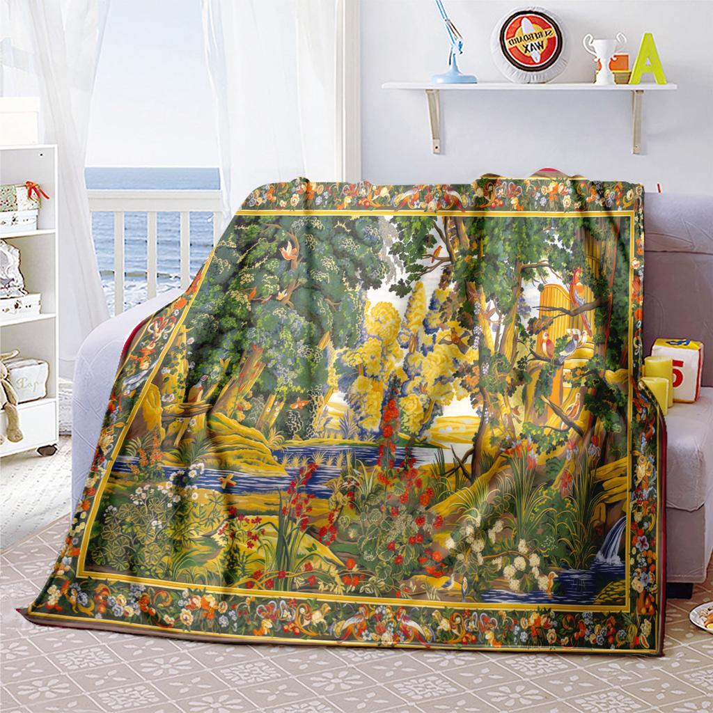 1pc Medieval Pastoral Magic Unicorn blanket, al season lightweigh Poster blanket home office outdoor nap multifunc Poster blanketional blanket