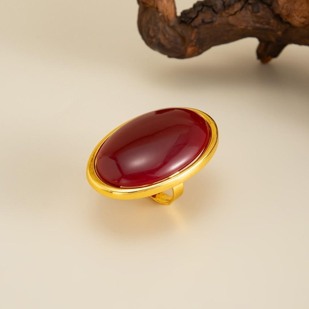 High-end Jewelry Resin Oval Earrings Elegant Style Light Luxury Retro Earrings Party