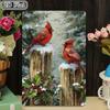 12x8 дюймов 1 шт. Винтажная алюминиевая металлическая табличка, 2D плоская Зимние птицы кардиналы Рождество Фермерский дом Внутренний/Наружный декор