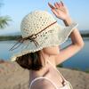 Spring and Summer New Straw Hat Women's Summer Foldable Beach Hat Women's Vacation Visor Bow Straw Hat